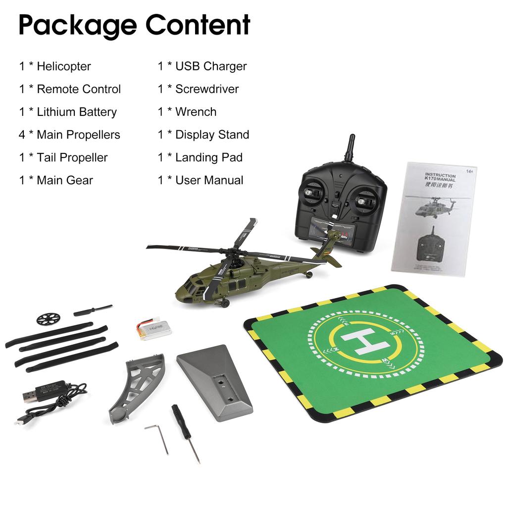 Remote Control Helicopter, 2.4G 4 Channel Mini Aircraft with Brushless Motor, Altitude Hold, Gyro, One Key Take Off and