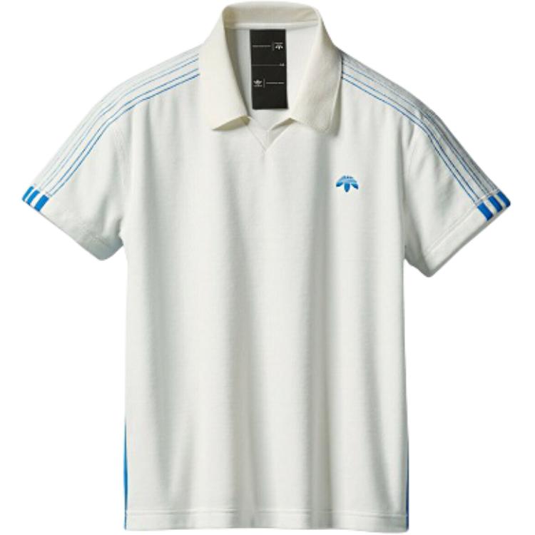 Adidas Originals Alexander Wang Velour Fashion Soft Comfortable Versatile Short Sleeve Polo Shirt Unisex Tops White BR6214