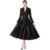 Stylish French Suit Dress with Dramatic Stitching and Midi Swing Design