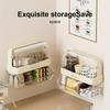 Wall-Mounted Tea Bag Shelf , Multi-Function Dustproof Cup , Capsule Organizer with Flip,Top Lid, Contemporary White Plastic Storage Rack for Office