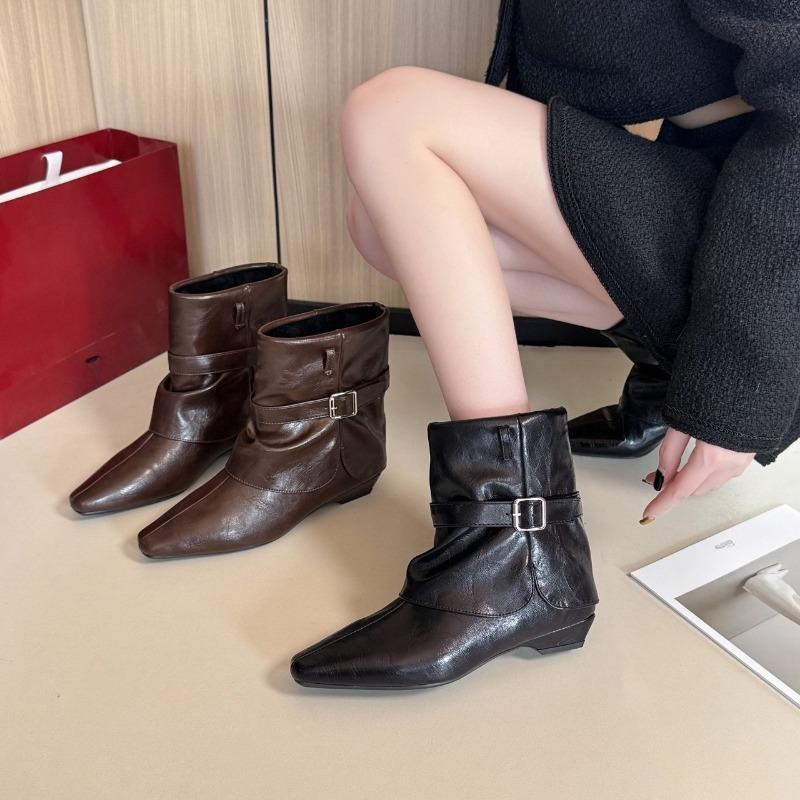 New Style Shoes - Retro Square-toe Platform Boots for Women - Retro Short Boots