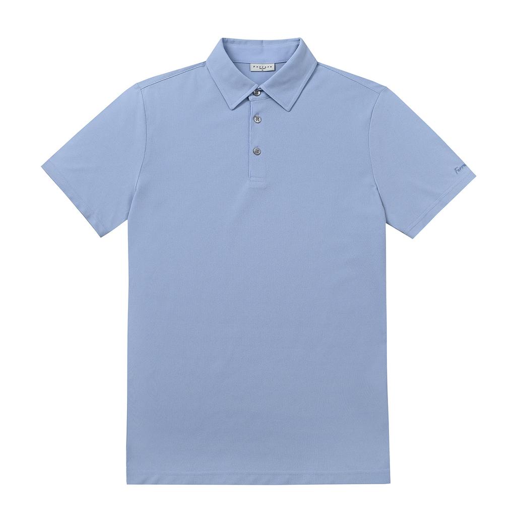 FERRAROMILANO Men'S Ice Cotton Collared Short Sleeve T-Shirt Light Blue (Am0Dks20941)