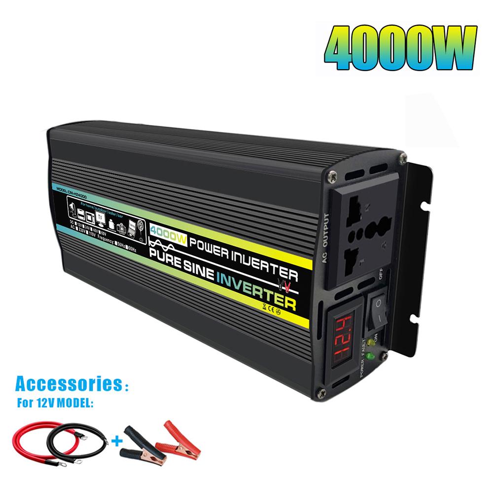 8000W Pure Sine Wave Inverter 12V 220V Power Converter Adaptor 3000/4000/6000w Home Solar Inverter Power Bank for Truck Outdoor