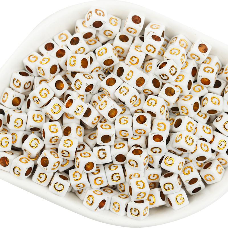 100Pcs/lot A-Z Letter Beads For Jewelry Making Gold Color Square Alphabet Spacer Bead Charms Diy Bracelet Pendants Supplies
