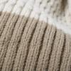 Hat, Female, Autumn and Winter with Fur Ball, Warm and Thickened, Padded Knitted Cap, Fashion Color Blocking, Outdoor Woolen Cap