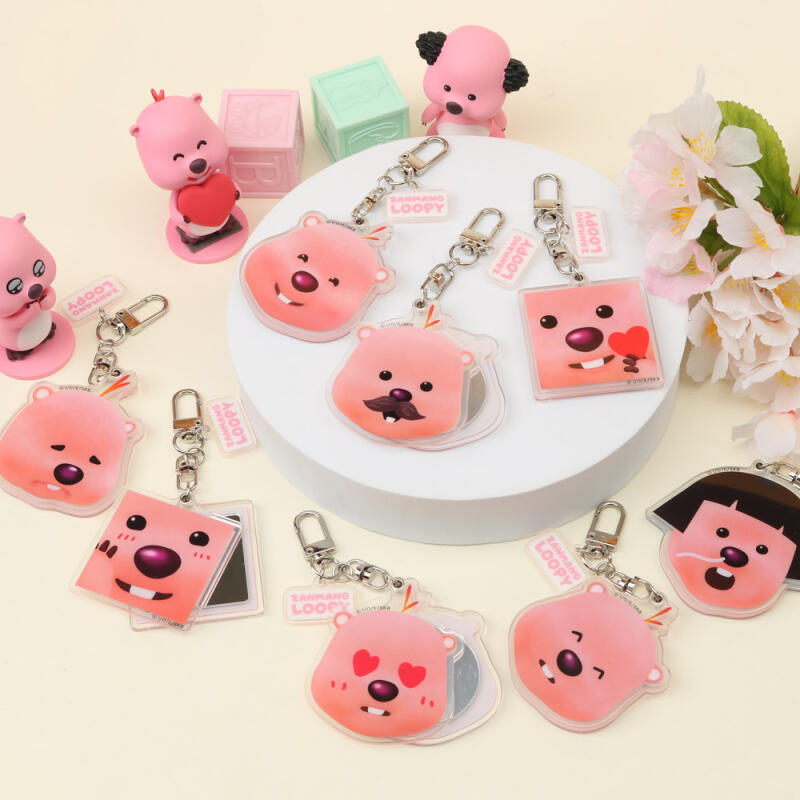 Zanmanrupi Transparent Acrylic Mirror Keyring