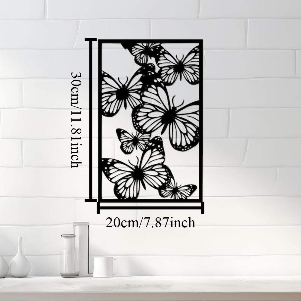 Modern Metal Butterfly Wall Art, Minimalist Home Decor Sculpture 12in чёрный