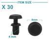 ACROPIX 30pcs Push Rivet Tool Screen Door Panel Retainer Fastener Clip Door Visor Universal Plastic Rivets Push Type 4mm Black
