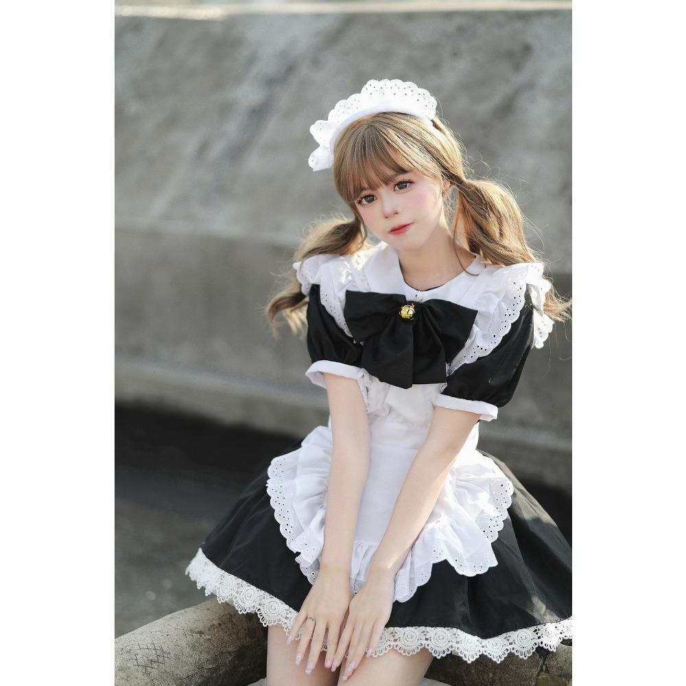 Cute Lolita Bunny Girl Cosplay Black and White Maid Outfit Beautiful Dress Ladies Skirt