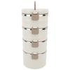3.3L 4 Tier Insulated Lunch Box 304 Stainless Steel Food Container Round Stackable Bento Box with 2 Integral Fork Spoon