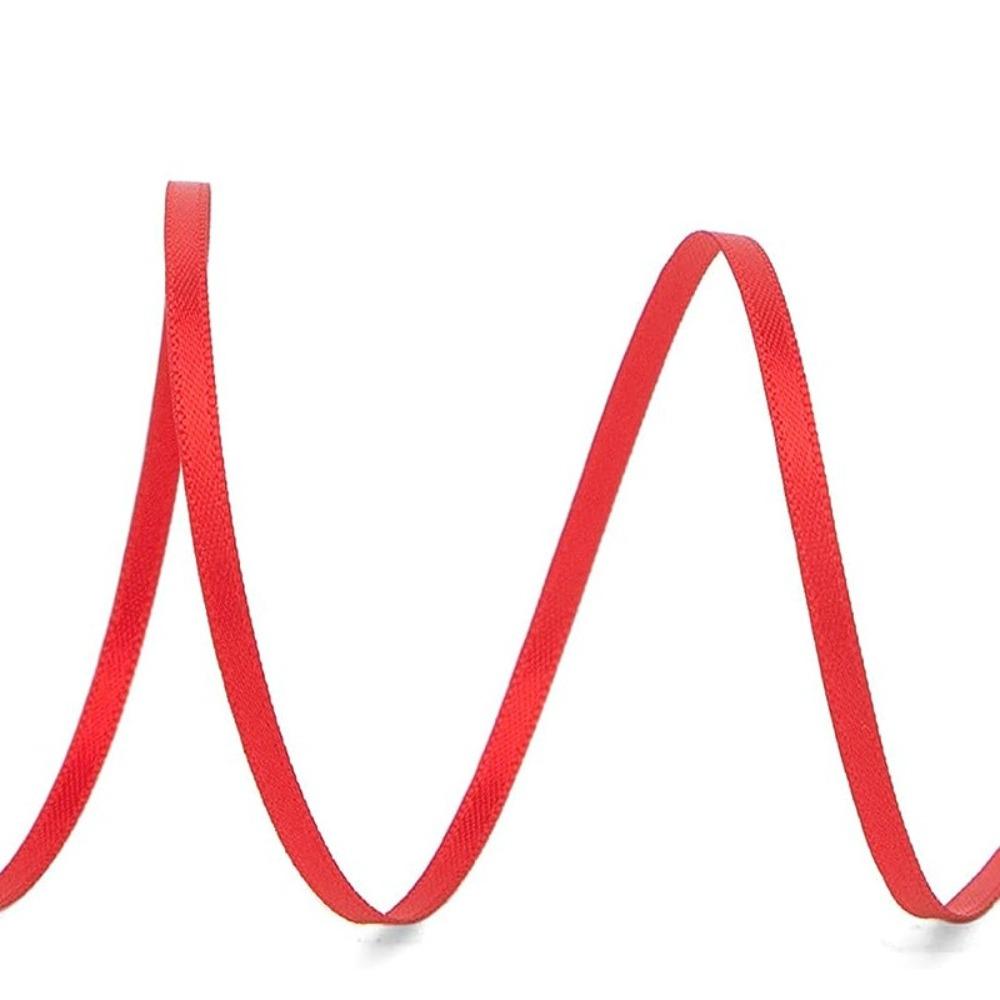 Multi-purpose 50Yards/Roll Thin Ribbon 3MM Double-Sided Balloon Ribbon Solid Color Flower Packaging Ribbon Gift Wrapping