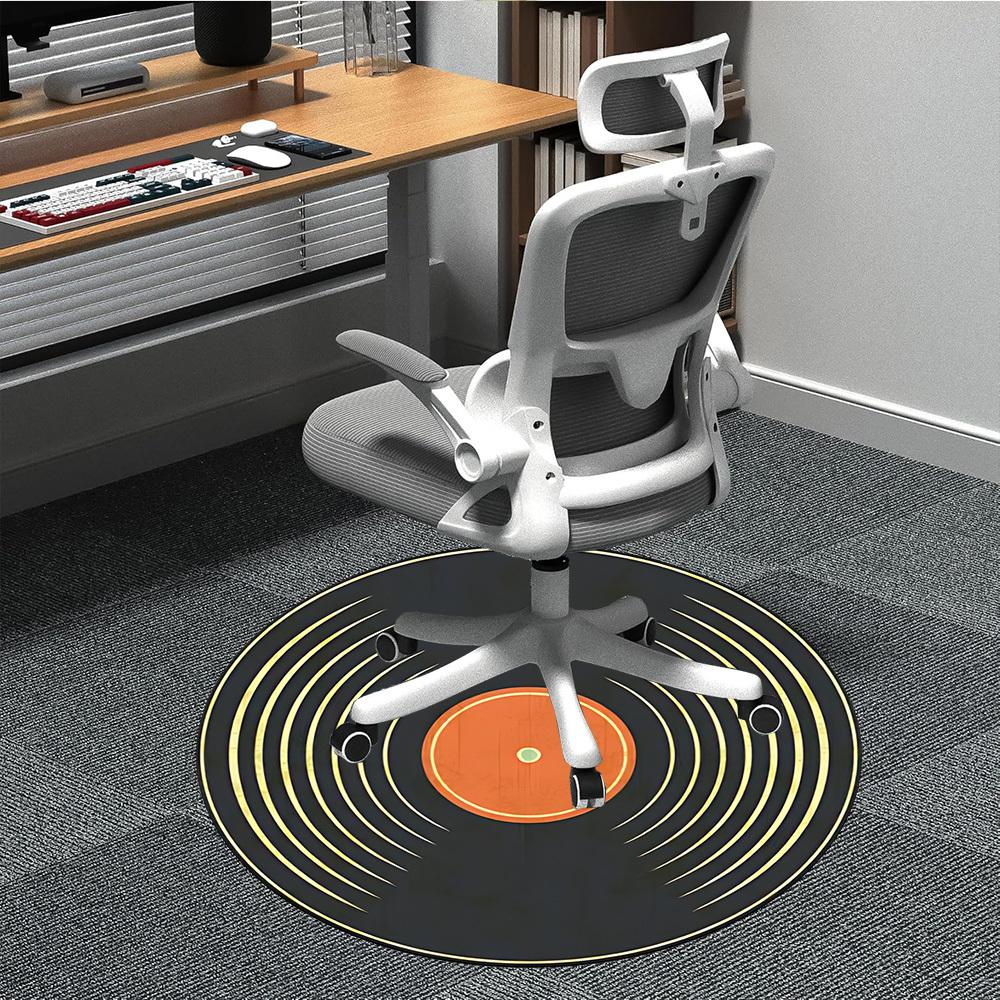 1pc Vinyl Music Office Round Area Rug, Indoor Mat Suitable For Office, Under Office Chairs Bedroom Living Room Home Decor, Room Deco