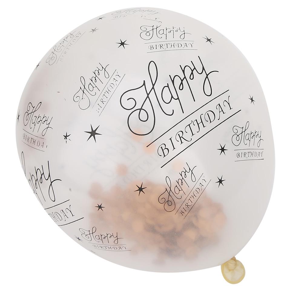 10 Stück Latex Transparenter Ballon mit Happy Birthday Schriftzug für Geburtstagsparty Hochzeitsjubiläum Dec