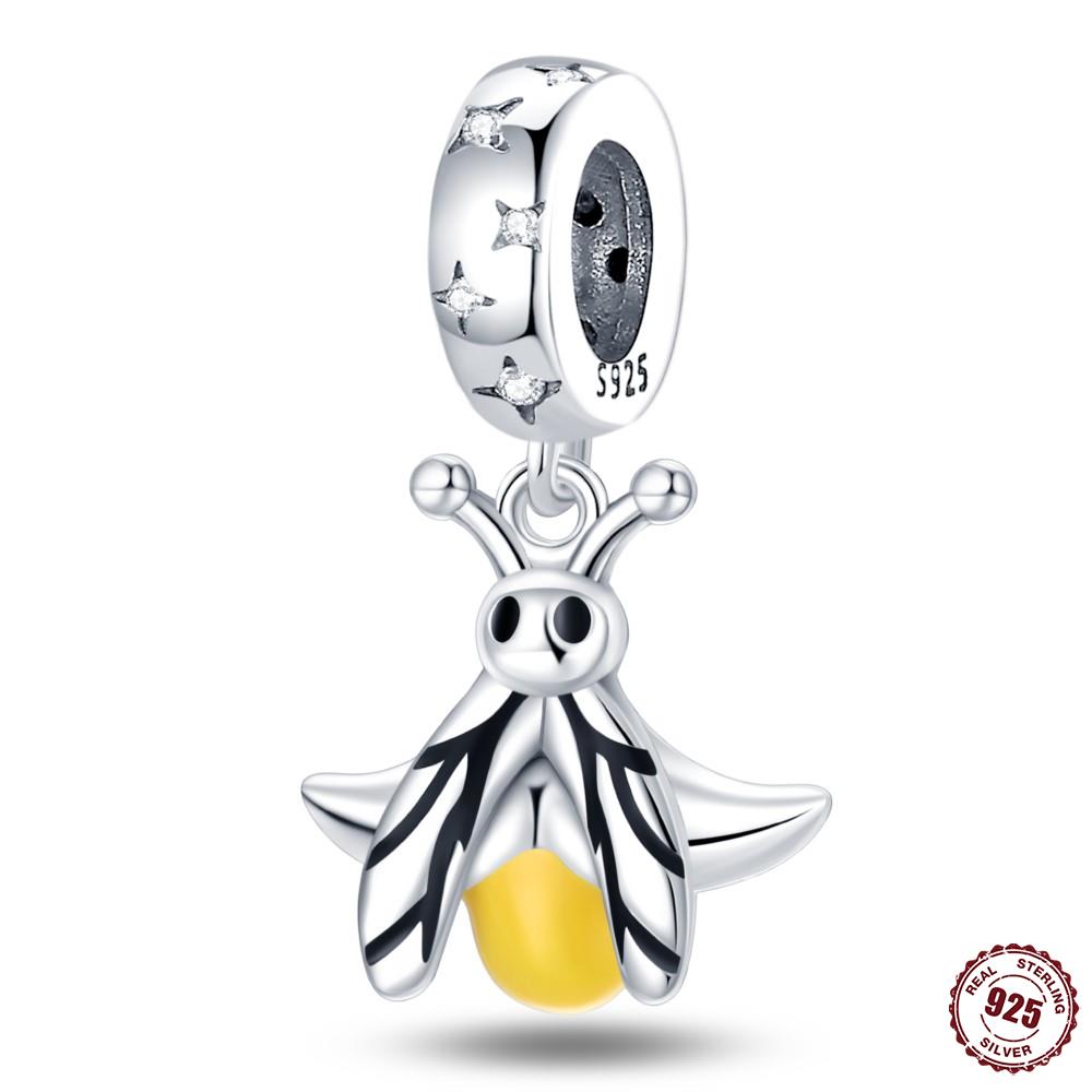 Copper Charms Luminous Firefly Theme Series Pendant Fit Fine Original Bracelets Charms Women Jewelry Gifts