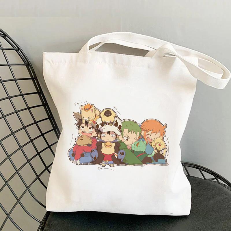 Japan cartoon comics One Piece Print Canvas Bag Shopping Shoulder Bag Foldable Tote Bag 0030