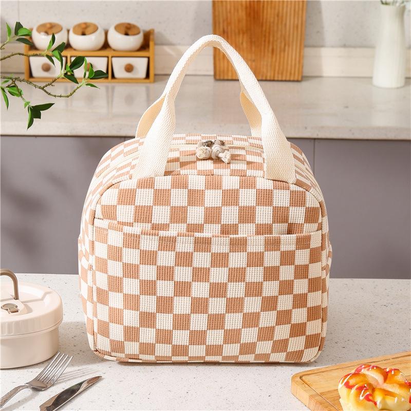 Portable Floral Printed Food Handbags Reusable Large Capacity Insulated Lunch Box Waterproof Office Camping Ins Bag