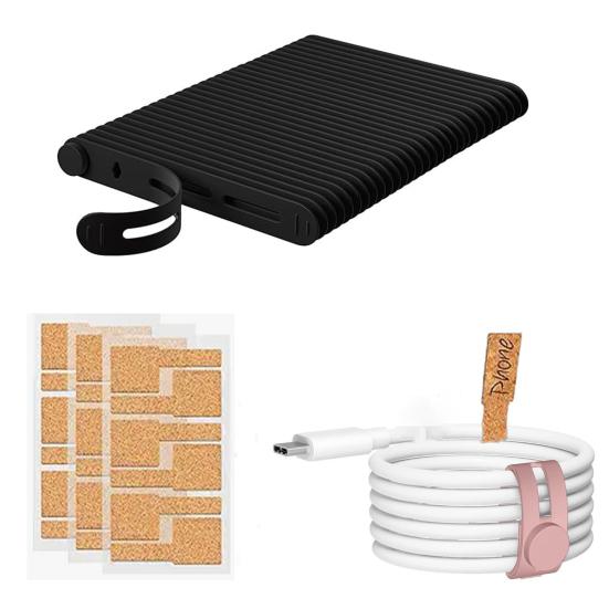 38 Teile/satz Silikon Kabelbinder Beschreibbare Label Tag Kopfhörer Telefon Netzkabel Bündelung Strap Wiederverwendbare Elastische Draht Management Organizer Wrap