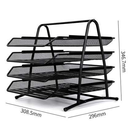 File Shelf Iron Multi-layer Folder Desk Storage Bookshelf Desk Student Stationery Information Storage Rack Office Supplies