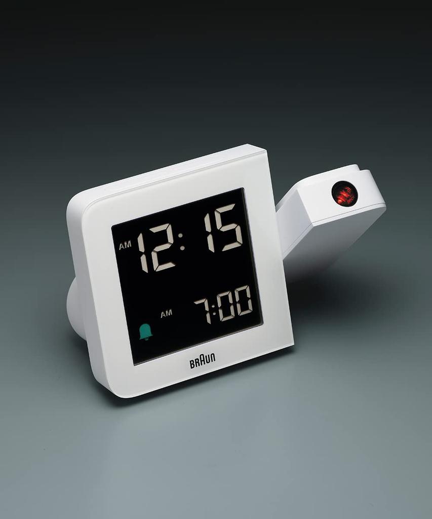 Braun Digital Projection Alarm Clock BC15W Officially Imported White,