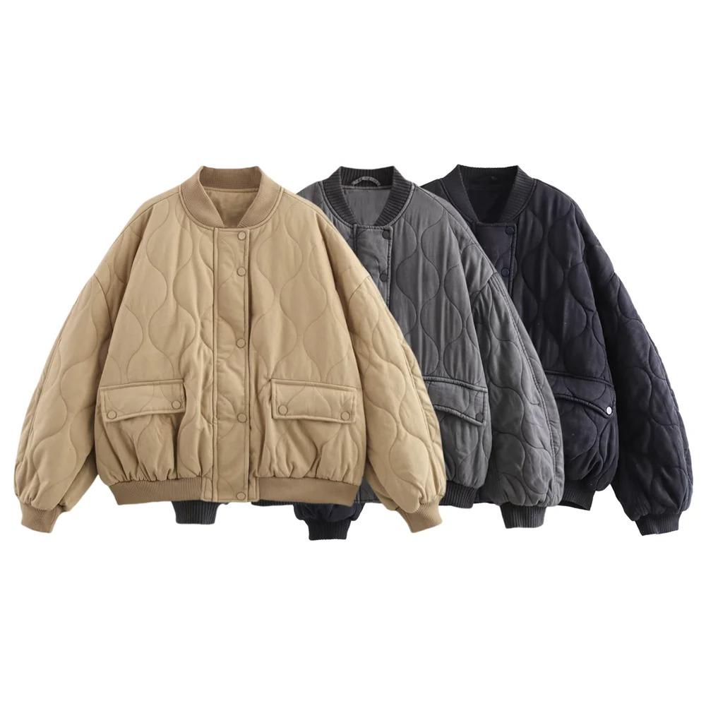 Autumn and Winter New Women's Lazy Style Fashionable Loose Washed Cotton Pilot Cotton Jacket