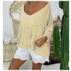 IHUASU Women's Fashion Casual Solid Color Print Long Sleeve  Blouses & Shirts