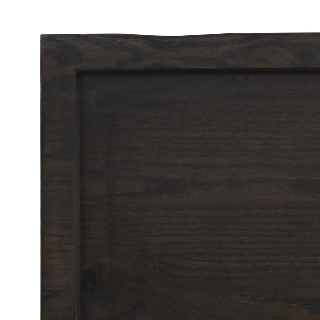 Vidaxl Blat Stołu, Ciemnobrązowy, 100X60X(2-4) Cm, Lite Drewno Dębowe