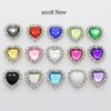 Mini 16mm(4/10 Inch) 10pcs Heart Acrylic Rhinestone Buttons DIY Hair Accessory Wedding Initiation Ribbon Decoration