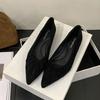 Fashion Female Low Heel Footwear Pumps Ladies Shallow Shoes Fashion Flock Pointed Toe Elegant Women Heeled Slides Shoes