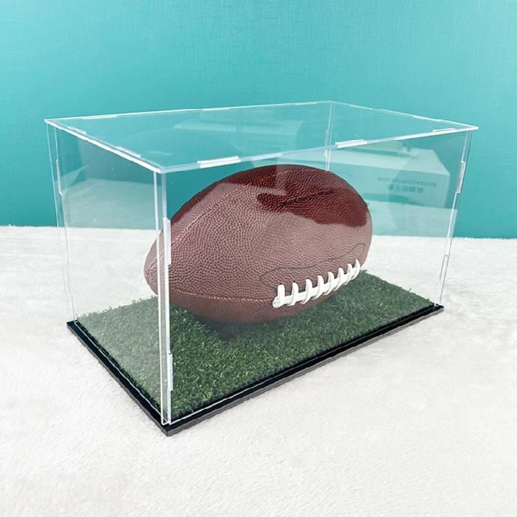 Softball Basketball Holder Box for Organization & Showcases, Football Display Case, Acrylic Clear Display Box with Stand