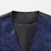 Men's Blue Paisley Jacquard Waistcoat V-Neck Single Breasted Formal Suit Vest for Wedding/Prom