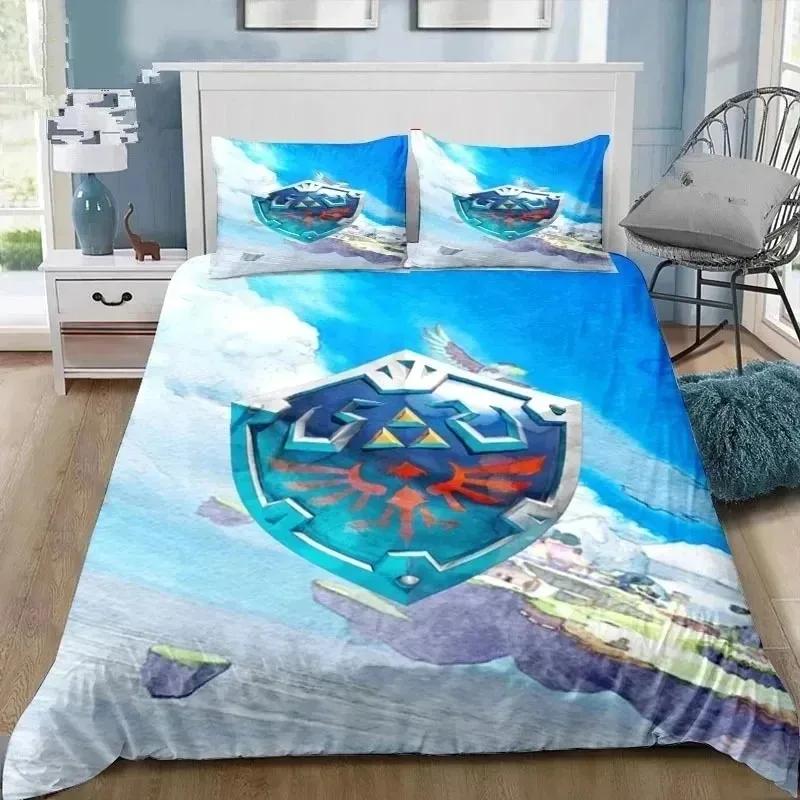 3D Cartoon Zeldas Series Bedding Set Duvet Cover Bed Set Quilt Cover Pillowcase Comforter King Queen Size Boys Adult Bedding Set