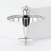 Stylish Rhinestone Aircraft Brooches for Women Enamel Transportation Pins Event Funny Luxury Gifts New Year Friends Decoration