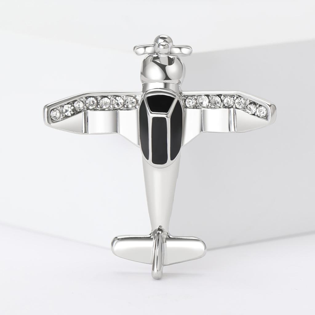 Stylish Rhinestone Aircraft Brooches for Women Enamel Transportation Pins Event Funny Luxury Gifts New Year Friends Decoration