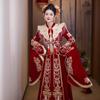 2025 Plus Size Xiuhe Dress with Phoenix Crown & Xiapei - Chinese Wedding Toasting Gown