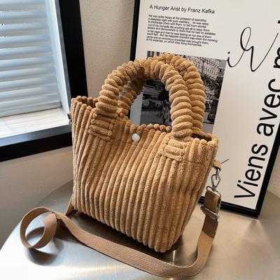 Oblíbené podzimní a zimní proužky sametové kabelky retro bucket bag nové tašky dámské výklenku na jedno rameno crossbody dámské kabelky