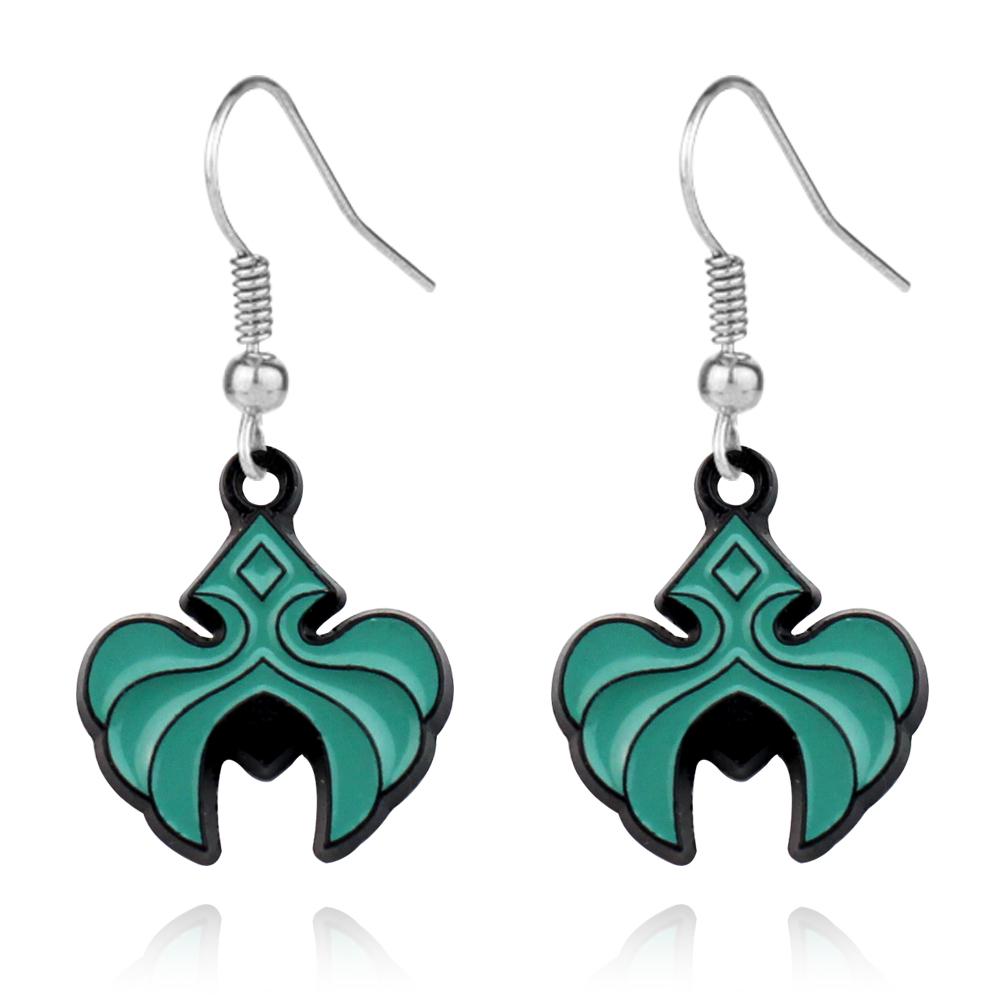 Fashion Game Genshin Impact The Dottore Doctor Ear Clip Blue Drop Earrings for Women Man Earclip Jewelry