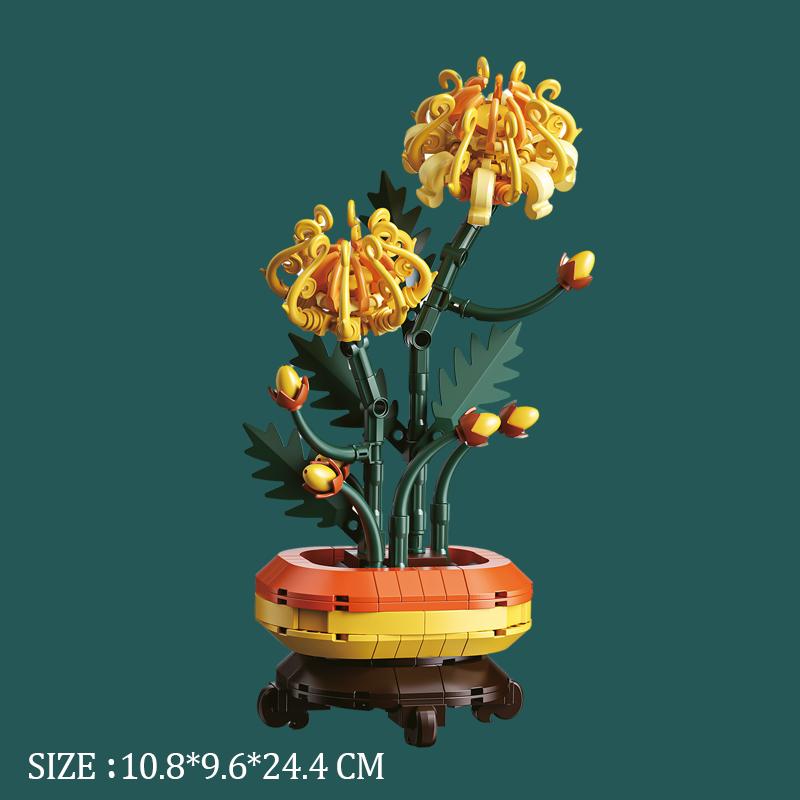 

Конструкторы Ботанические Наборы Цветок Сливы Бамбук Хризантема Орхидея Цветок Домашнее Декоративное Растение Модель для Взрослых Игрушки Подарок