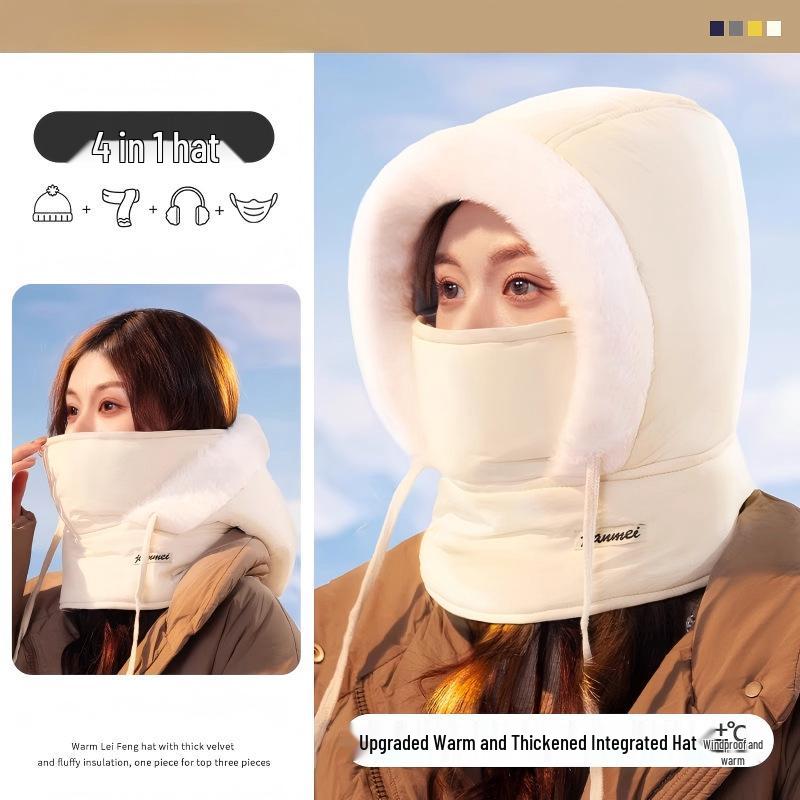 Unisex Winter Windproof Cotton Hat with Thick Fleece Lining for Cycling & Skiing