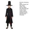 1 Set Black Hunter Costume Set Well-Crafted Traditional Clothing Role-playing Props Coat Trousers Hat Chain