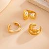 Ingemark 3Pcs/Set Retro Unique Smooth Curved Water Drop Open Rings For Women 2026 Trendy Gold Color Finger Rings Wedding Jewelry