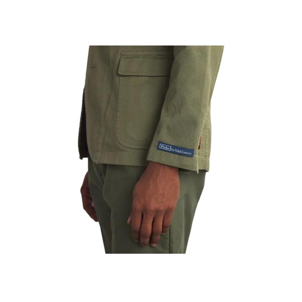 Polo Ralph Lauren SS22 Solid Color Single-Breasted Oxford Cloth Suit Jacket Men Jackets Green MNPOSPC27620273-300