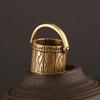Small Crafts Mini Vintage Copper Bucket Lucky Keychain Hanging Copper Tote Bucket Car Chain Ring Lucky Keychain Home Decoration