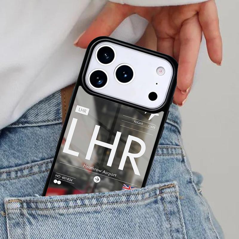 Funny Airport Code Phone Case for iPhone 16e 15 14 13 12 17 Pro Max Plus Air 17pro Cover Coque