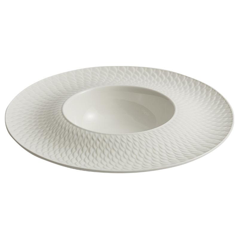 Chengxiang Ceramic Plate Dish Household Western Food Plate Pasta  Straw Hat Plate Soup Senior Hotel Tableware
