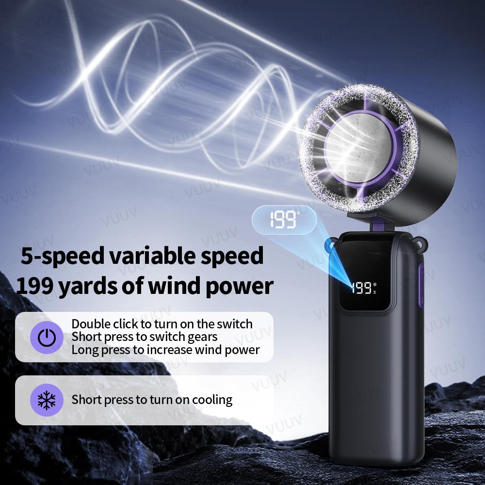 VUUV Mini USB Charging Handheld Fan Desktop Small Fan With Mobile Phone Holder Portable And Simple Outdoor Small Fan