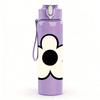 1PC Simple Five Petal White Flower 750ml Color Plastic Sports Water Bottle Leakproof Flip Straw Lid For Sports Office Home Use