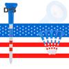 10/20/50 Pcs Golf Tees Unbreakable Plastic Golf Tees Reduces Friction Side Spin Golf Accessories USA Flag Pattern Long Golf Tees Bulk