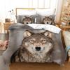 3D vlčí vzor Povlak na přikrývku Sada ložního prádla Povlak na přikrývku Povlak na polštář 2 nebo 3 manželská postel Jednolůžko v plné velikosti Měkký omyvatelný zip Domácí dekorace