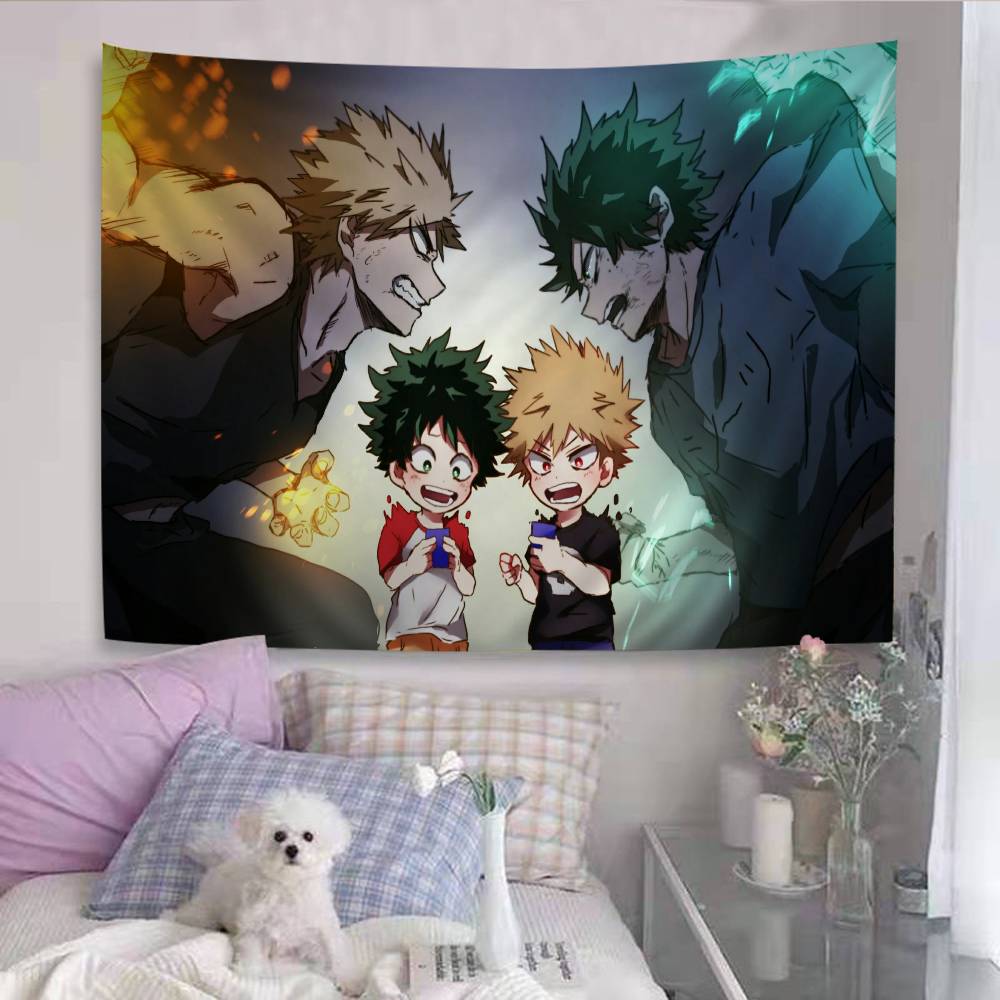 My Hero Academia Bakugou Katsuki Printed Large Wall Tapestry Indian Buddha Wall Decoration Witchcraft Bohemian Wall Art Decor