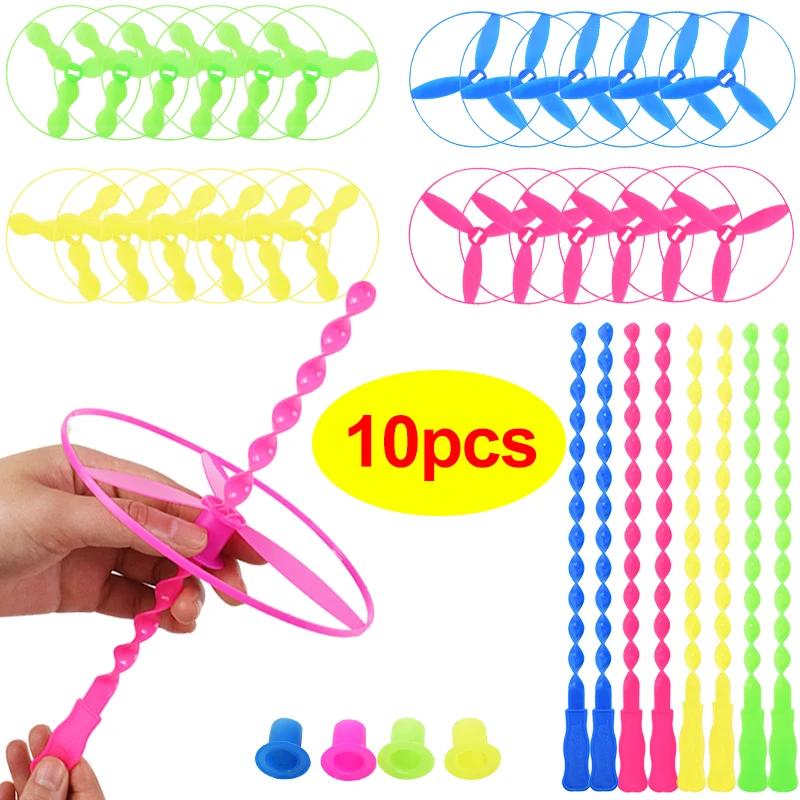 

10/20pcs Gifts Colorful Hand Push Flying Disc Toys Plastic Flying Dragonfly Kids Birthday Party Favors Wedding Favors for Guests